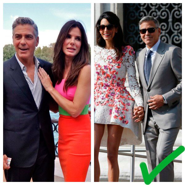 George Clooney, un perfecto gentleman con traje ssastre de verano en gris claro, y corbata.
