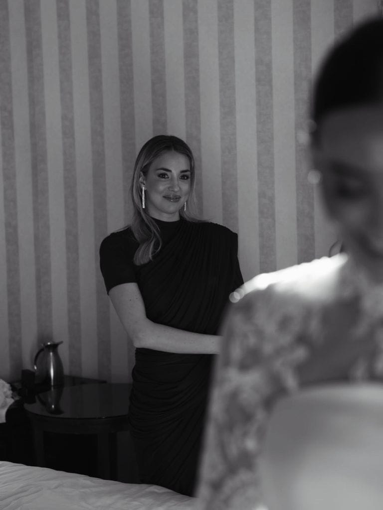 Alice Campello en la boda de su amiga Isabel Peña, celebrada este sábado en Asturias