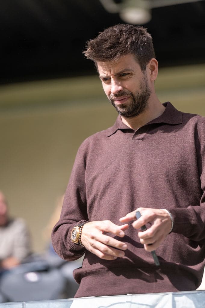 Gerard Piqué asiste al partido del Andorra contra el Cádiz