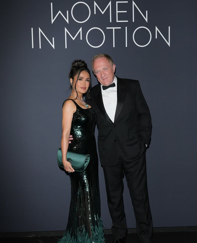 Salma Hayek y Francois-Henry Pinault en la cena Women in Motion en Cannes