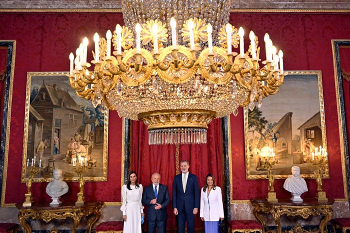 Los Reyes de España junto al presidente brasileño y su mujer 