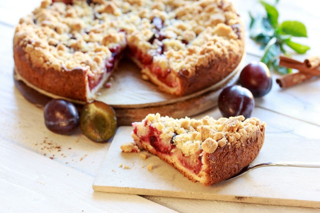 Tarta de ciruelas (Pflaumen Streuselkuchen)