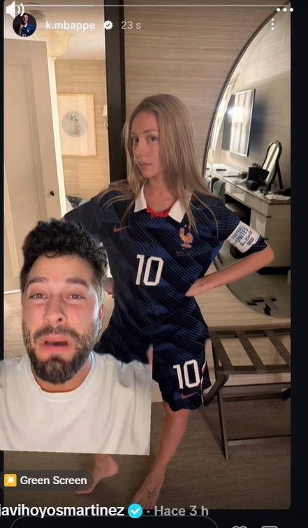 Ester, con la equipación de Francia en una imagen supuestamente borrada por Kylian Mbappé