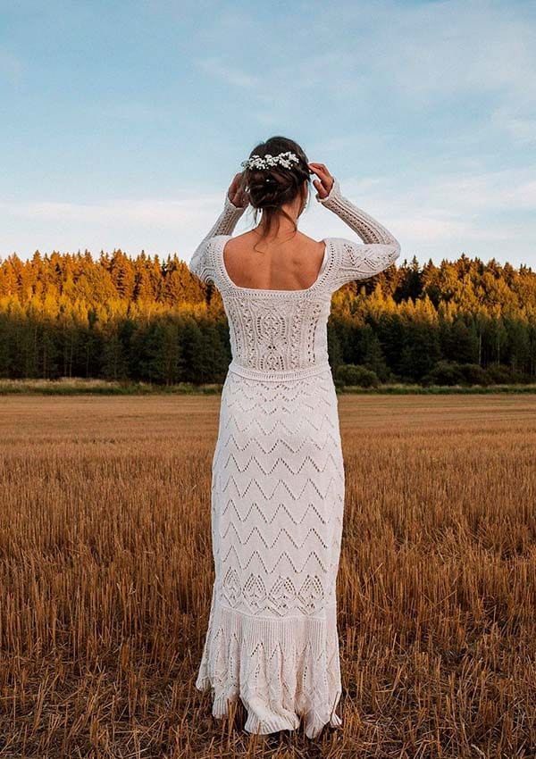 La 'youtuber' Kika con su vestido de novia tejido a mano