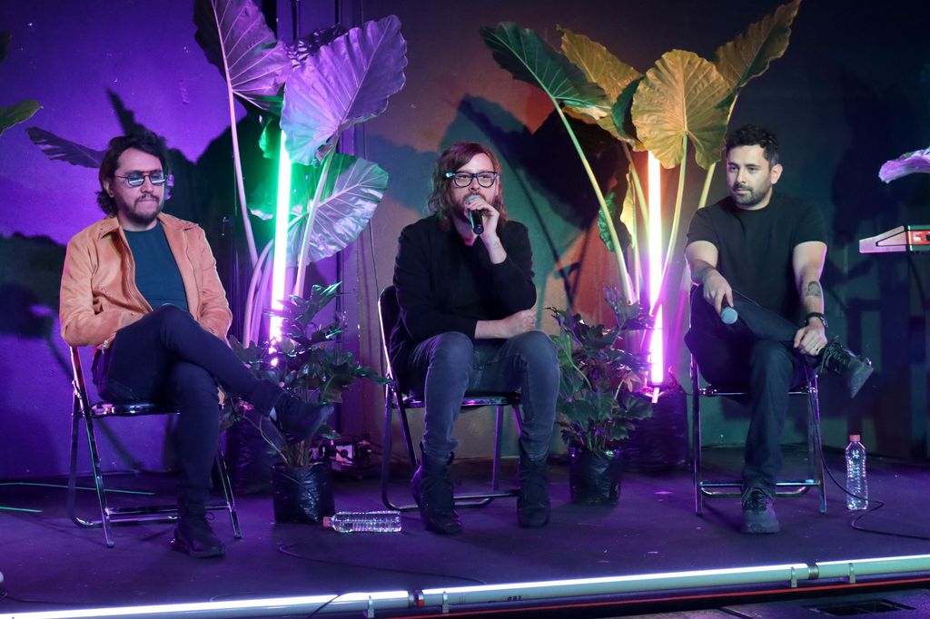 Erick Vázquez, Manuel 'Coe' Mendoza y Jonathan 'Honas' Meléndez, en una conferencia de prensa en septiembre de 2023.