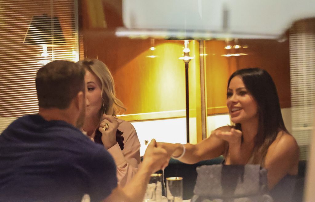  Durante la velada, mantuvieron una conversación cercana y aparentemente se tomaron de la mano a través de la mesa.