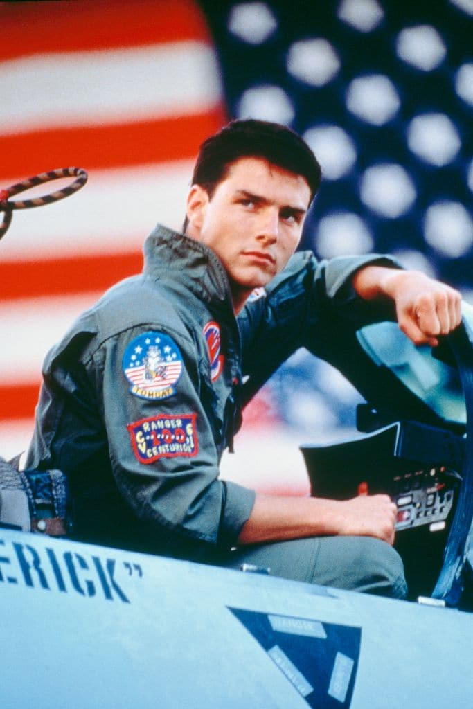 Tom Cruise como el teniente Pete 'Maverick' Mitchellen 'Top Gun'