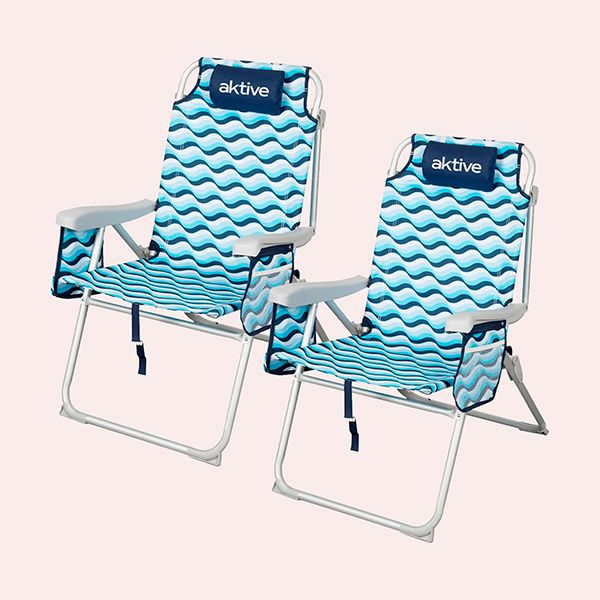 AKTIVE Pack 2 sillas de Playa Plegables XL