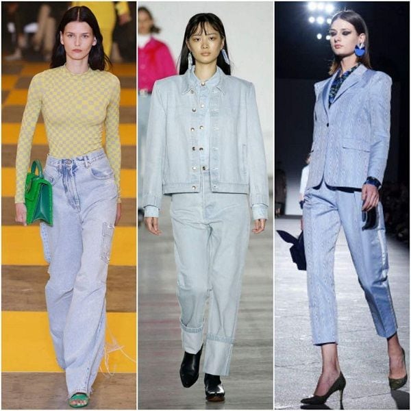 Off White, Alex Mullins y  Ailanto con jeans claros en sus colecciones 