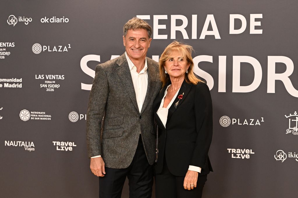Michel y Merche Luengo durante la gala que se celebra en la plaza de toros de Las Ventas y da a conocer los carteles de la Feria de San Isidro