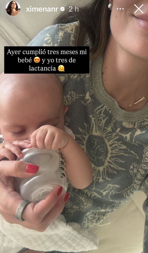 Ximena Navarrete celebró tres meses de su bebé