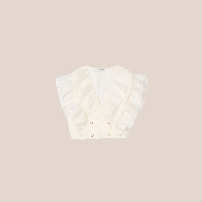 top blusa con volantes