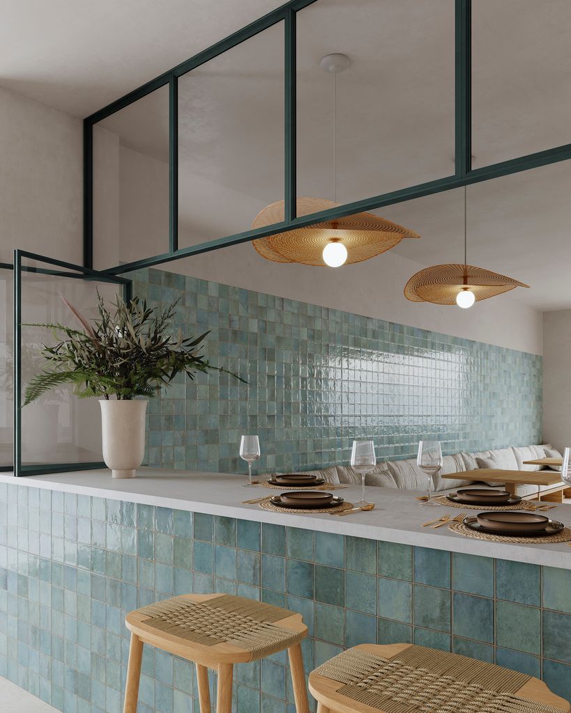 Cocina con azulejos