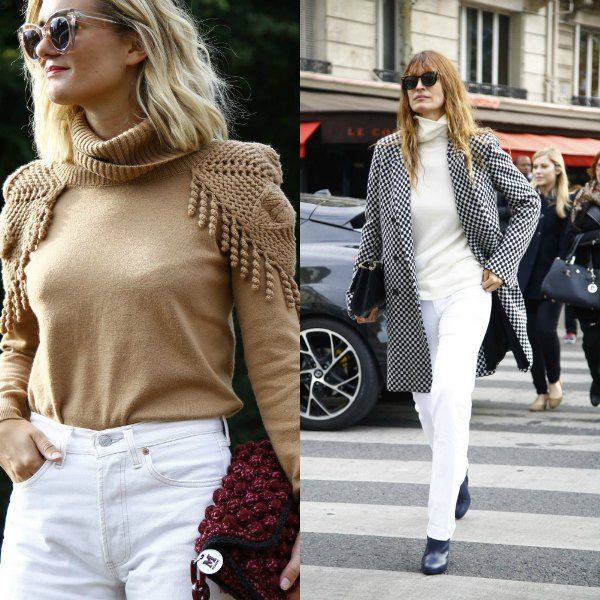 El blanco no está reñido con el otoño: recupera tus vaqueros all white del armario de verano combinándolos con un abrigo gris o con efecto damero...

