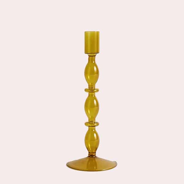 Candelabro de vidrio mostaza Fino - Mostaza El Corte Inglés