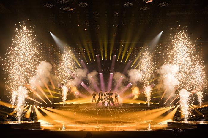 Ensayo de Chanel en Eurovisión con fuego en escena