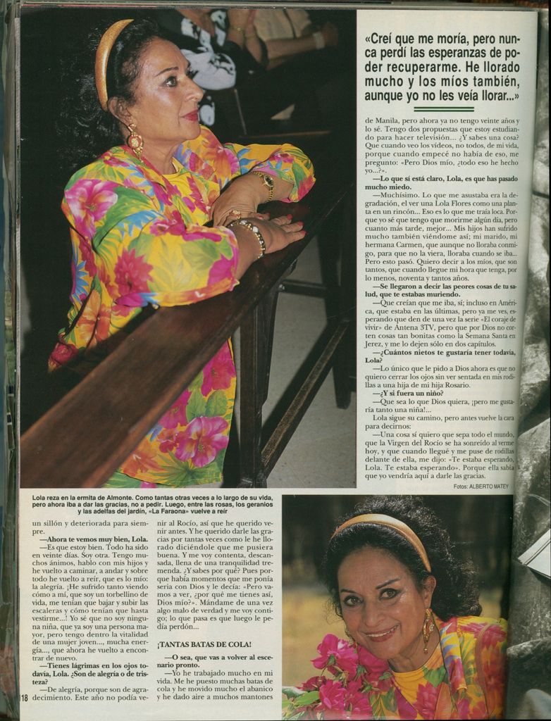 Lola Flores en su última entrevista en ¡HOLA!