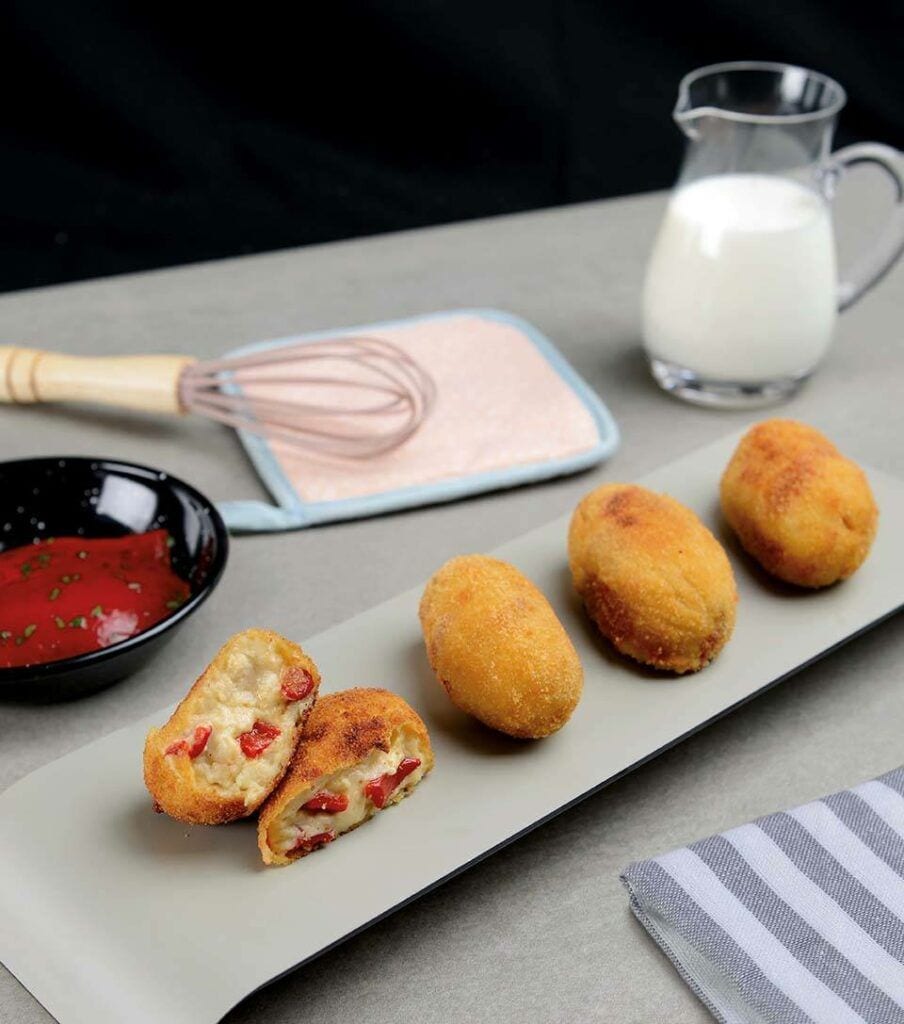 Croquetas de pimiento y pollo