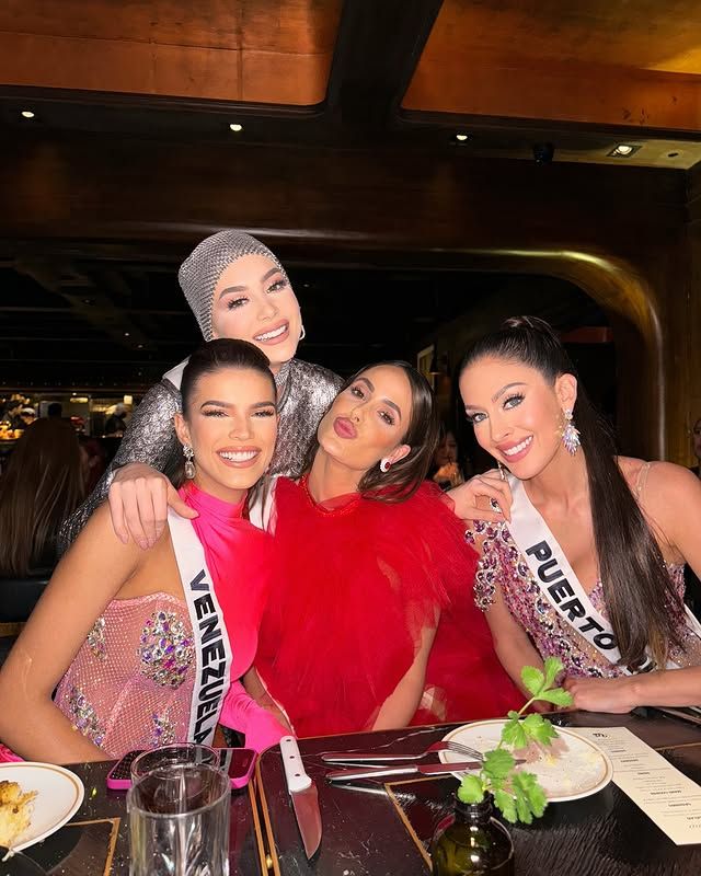 Miss Venezuela, Miss México, Miss Cuba y Miss Puerto Rico en la semana de actividades de Miss Universe 2024, en la Ciudad de México
