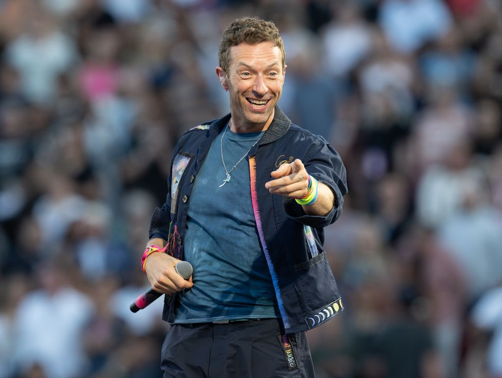 Chris Martin, vocalista de Coldplay, durante su show en Stanford Stadium en California. 