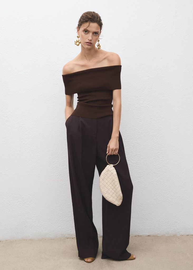 Top mango escote bardot