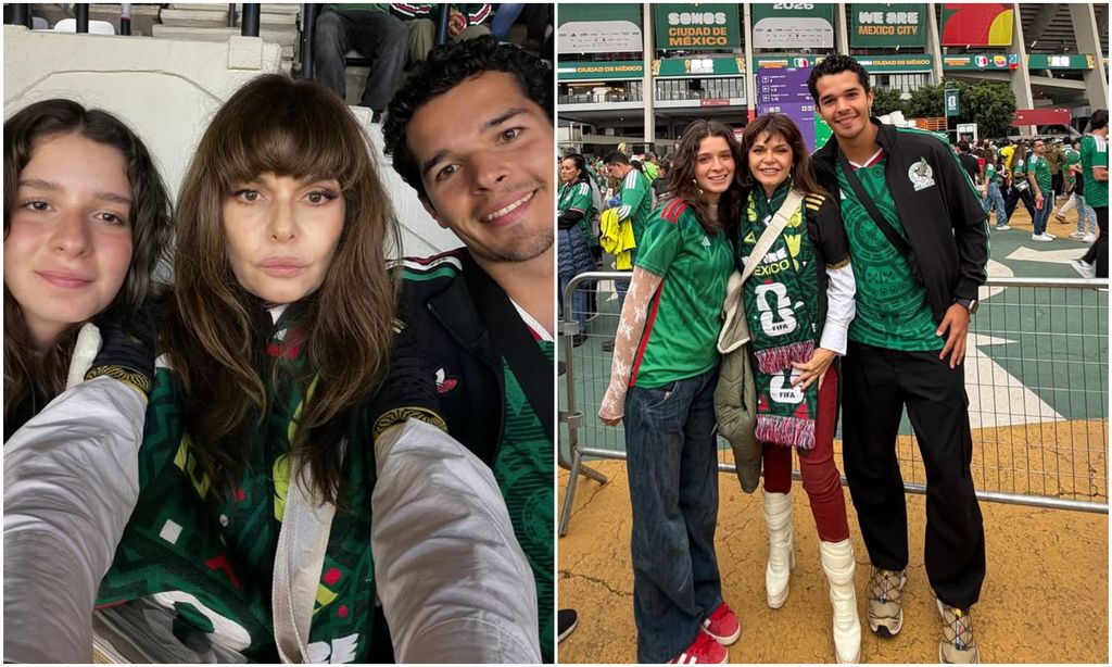 Itatí Cantoral y sus hijos Roberto y María Itatí apoyaron a México.