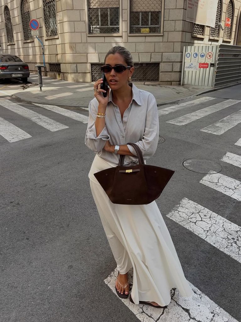 camisa y falda larga