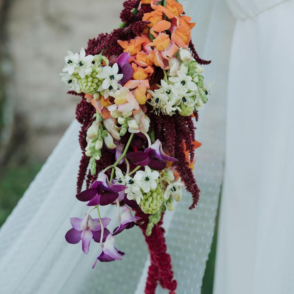 Ramos de novia naranja multicolor
