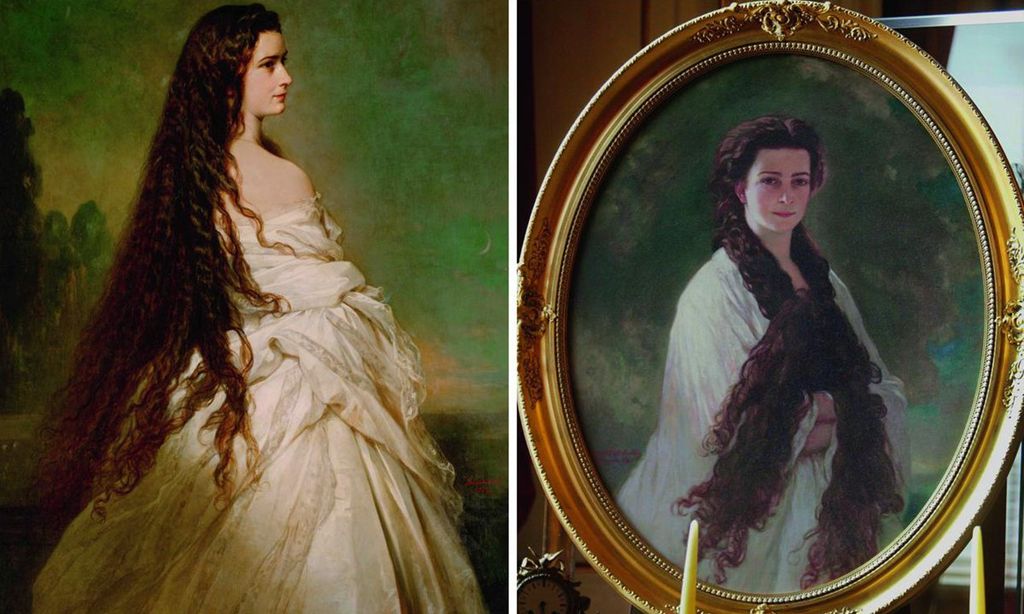 
A la izquierda, la Emperatriz, en un retrato de Franz Xaver Winterhalter (1854) en el que quiso mostrar lo orgullosa que se sentía de su melena.
