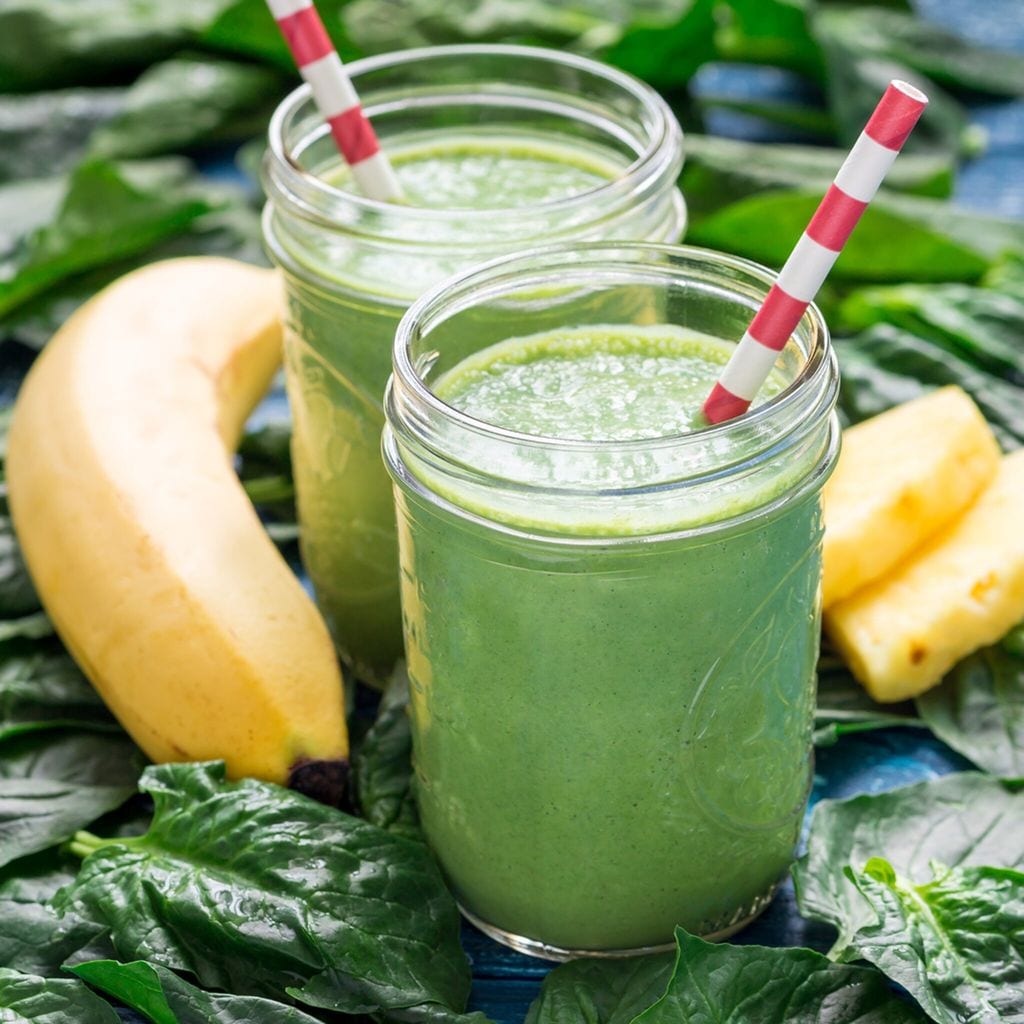 Smoothie de espinacas post entrenamiento
