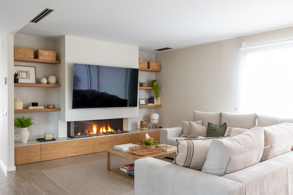 Salón con mueble de salón a medida. 