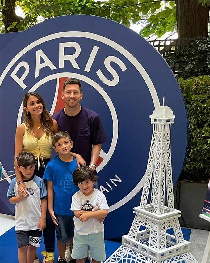 leo messi, antonela roccuzzo y sus hijos