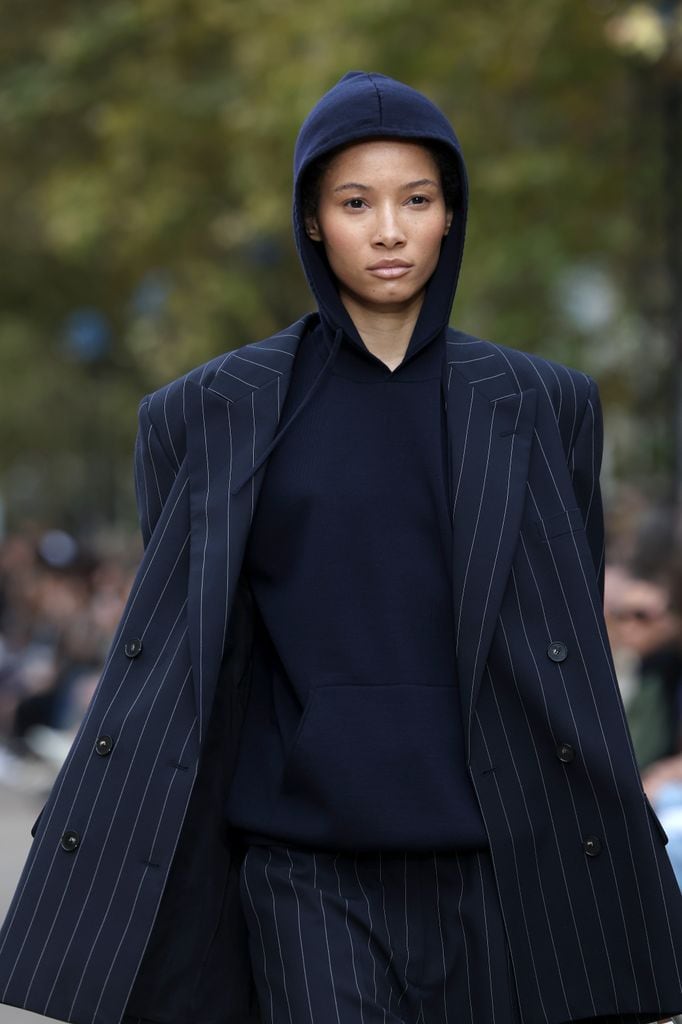 Lineisy Montero walks the runway during the Stella McCartney Paris Womenswear Spring-Summer 2025 show as part of Paris Fashion Week on September 30, 2024 in Paris, France. (Photo by Pascal Le Segretain/Getty Images)