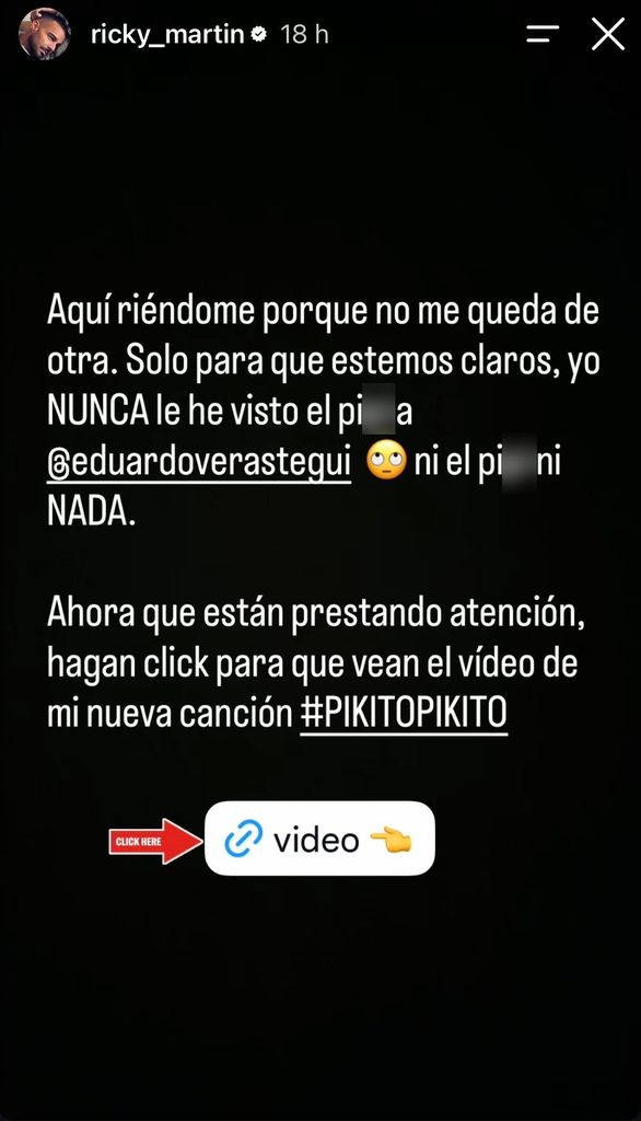 Ricky Martin responde a los rumores que lo vinculan con Eduardo Verástegui.