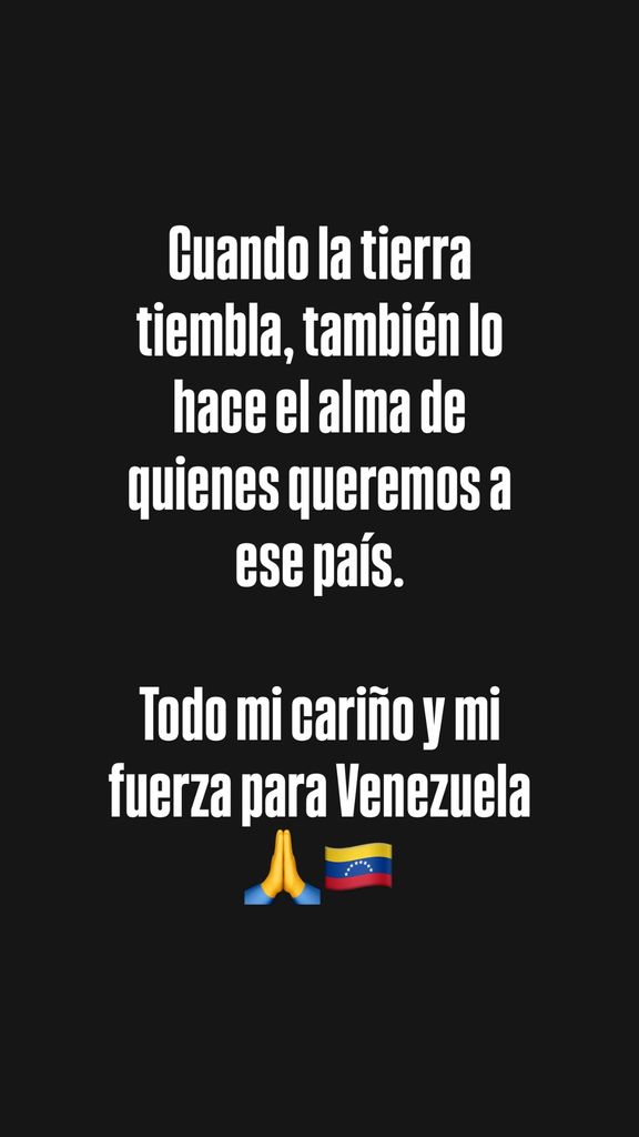 "Cuando la tierra tiembla, también lo hace el alma", escribió Alejandro Sanz en un mensaje con el que quiso trasladar todo su cariño y apoyo al pueblo venezolano