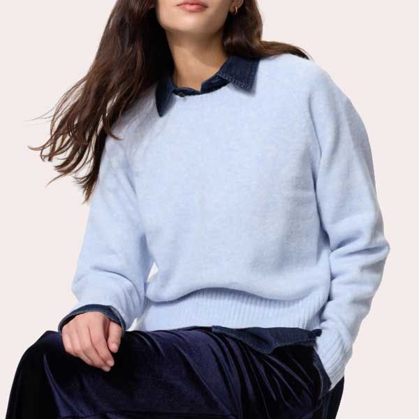 Jersey punto suave Soufflé cuello redondo