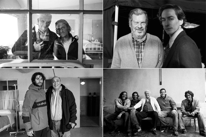 Los supervivientes de los Andes con los actores de La sociedad de la nieve
