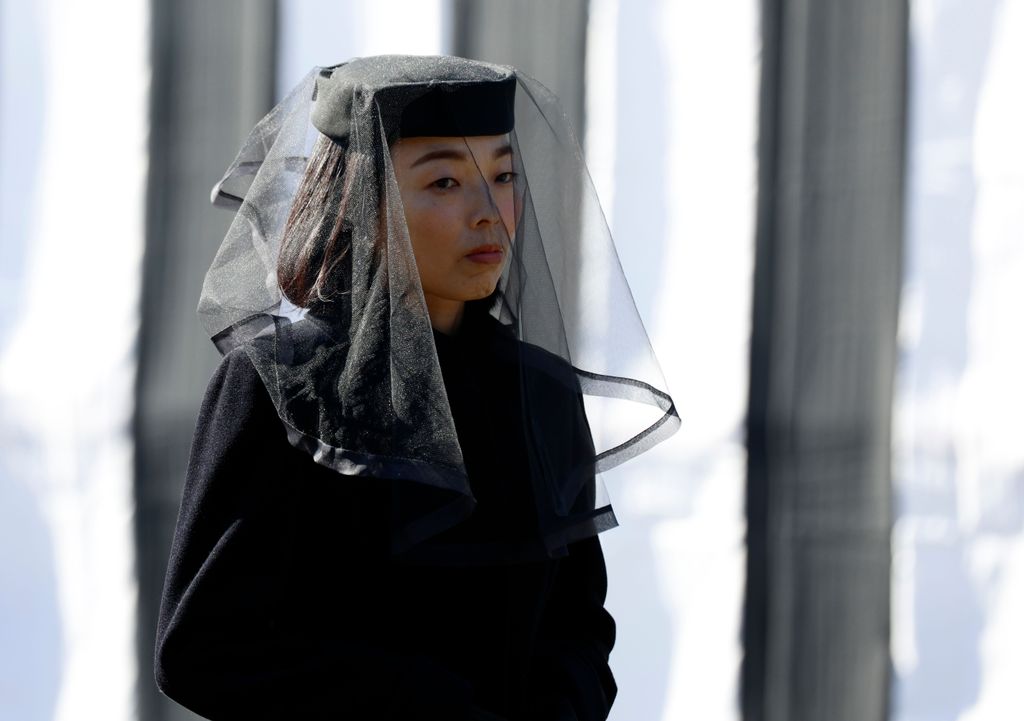 La princesa Akiko durante el funeral de la princesa Yuriko