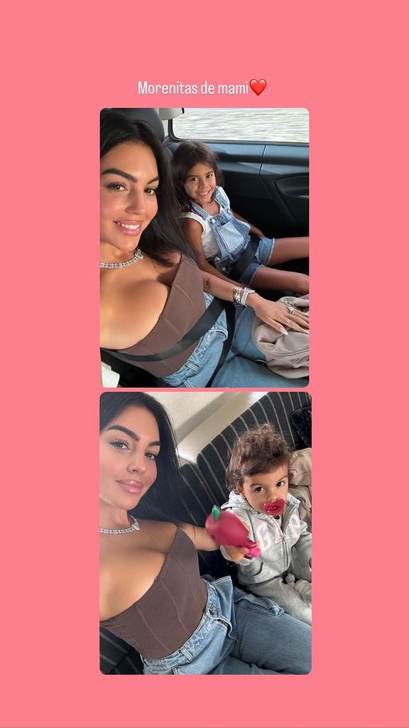 Georgina Rodríguez compartió lindas selfies junto a dos de sus hijas.