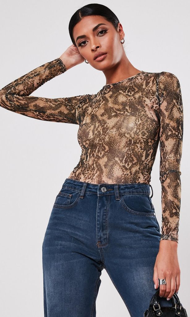 top en snake print de missguided