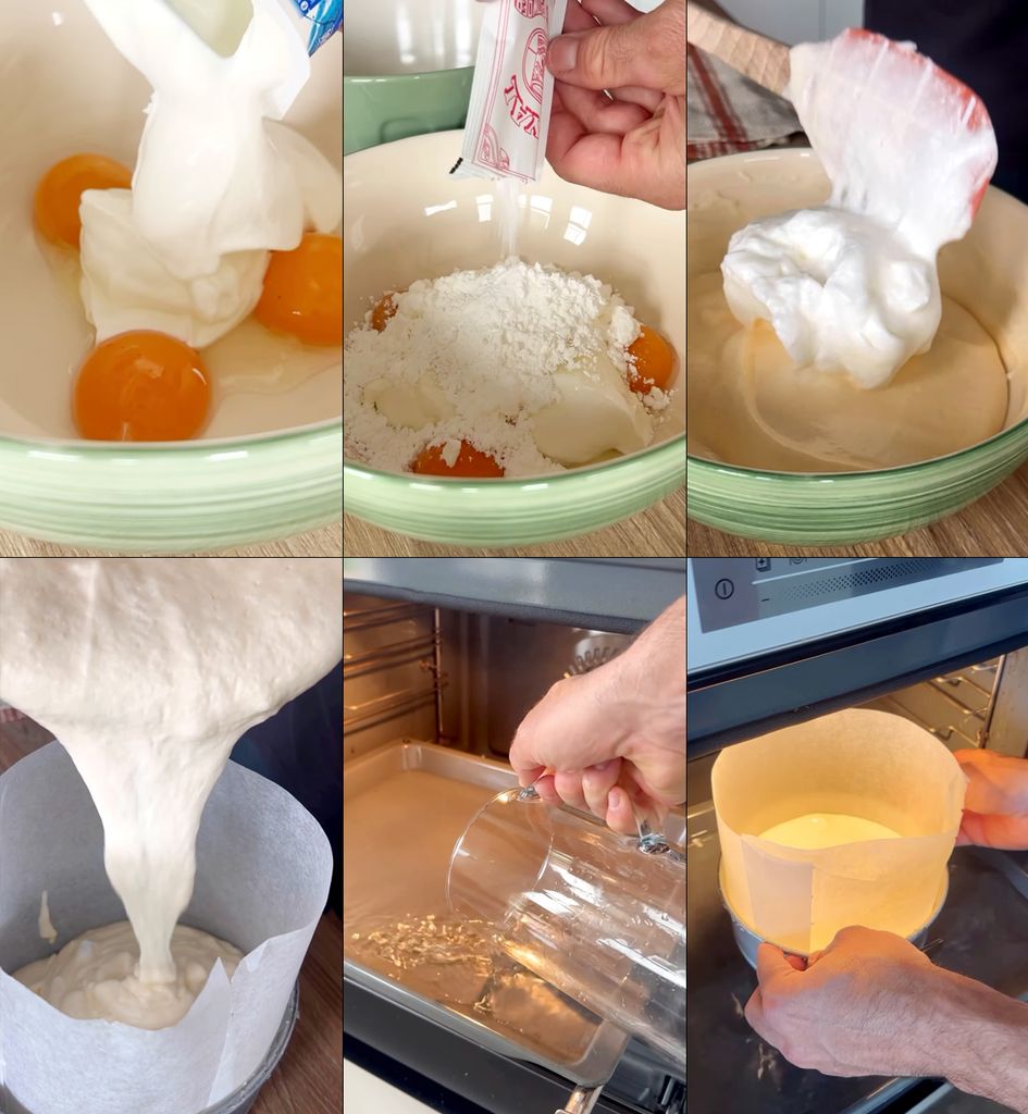 Algunos de los pasos de la preparación del dulce.