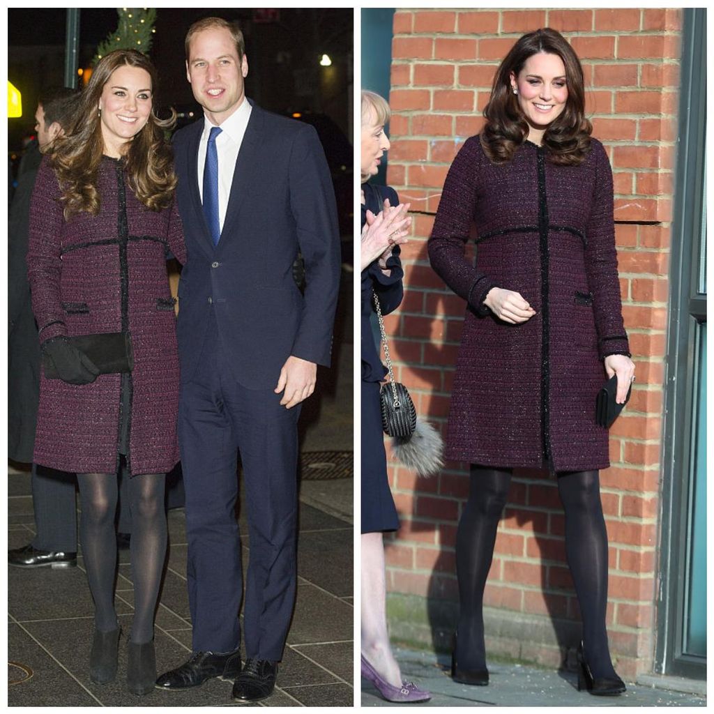 kate middleton con abrigo color p rpura de s raphine