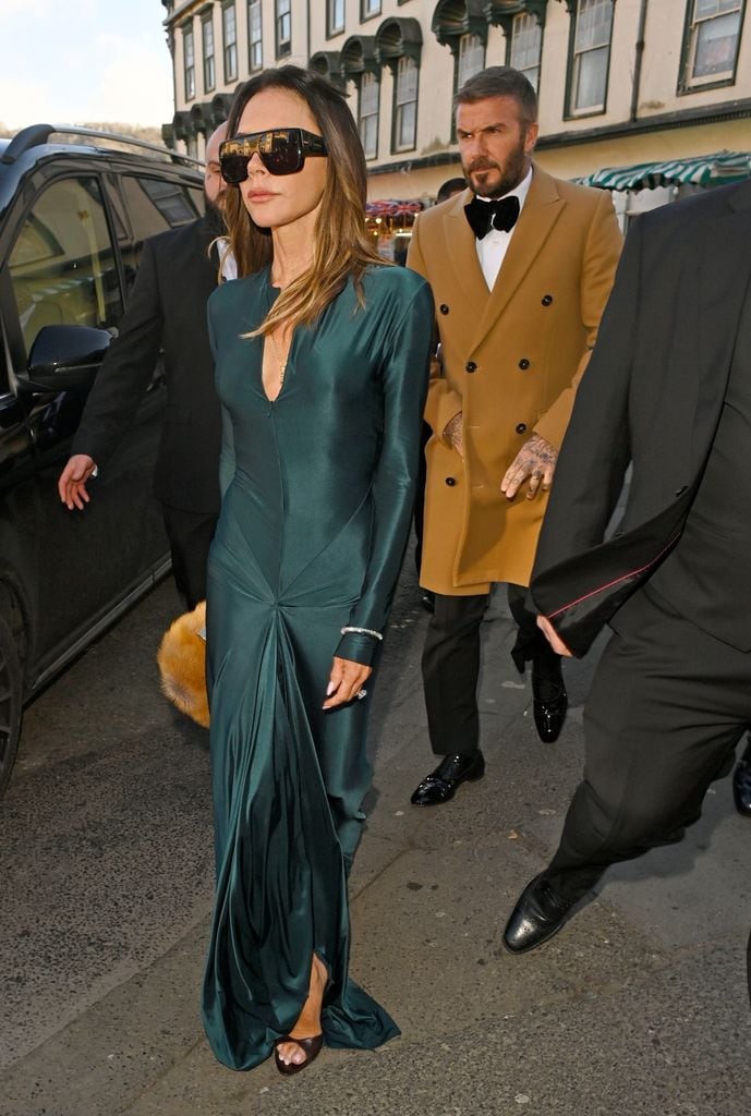 Victoria y David Beckham en la boda de la hija de Gordon Ramsay.