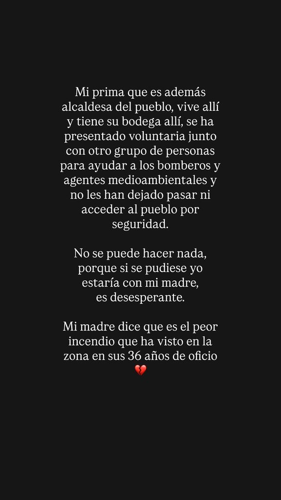 El incendio afecta a varios miembros de su familia