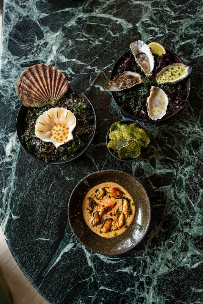 Algunos de los platos de AMURA creados por Ángel León y su equipo.