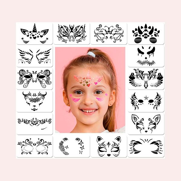 Srvauyea 16 Piezas Plantillas de Pintura Facial