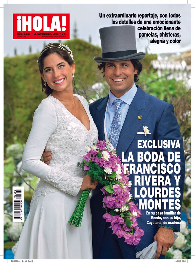 La portada de ¡HOLA! con Franciso Rivera y Lourdes Montes el día de su boda civil en Ronda, en 2013