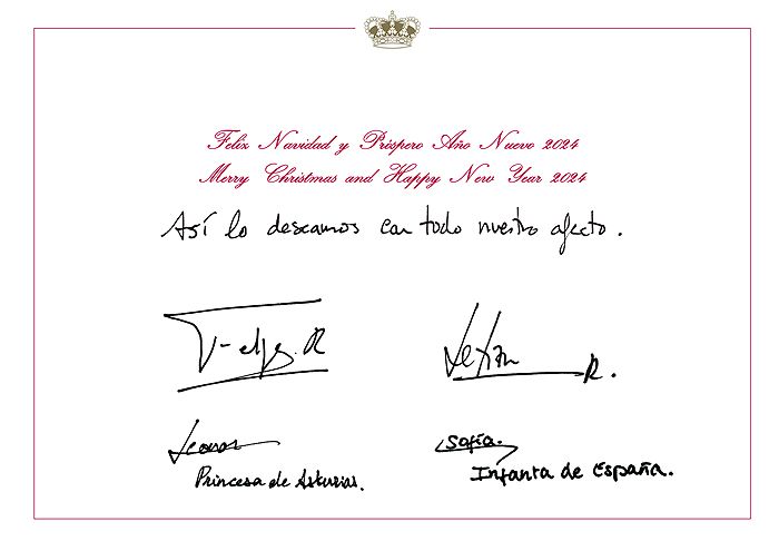 La felicitación navideña de los Reyes y sus hijas