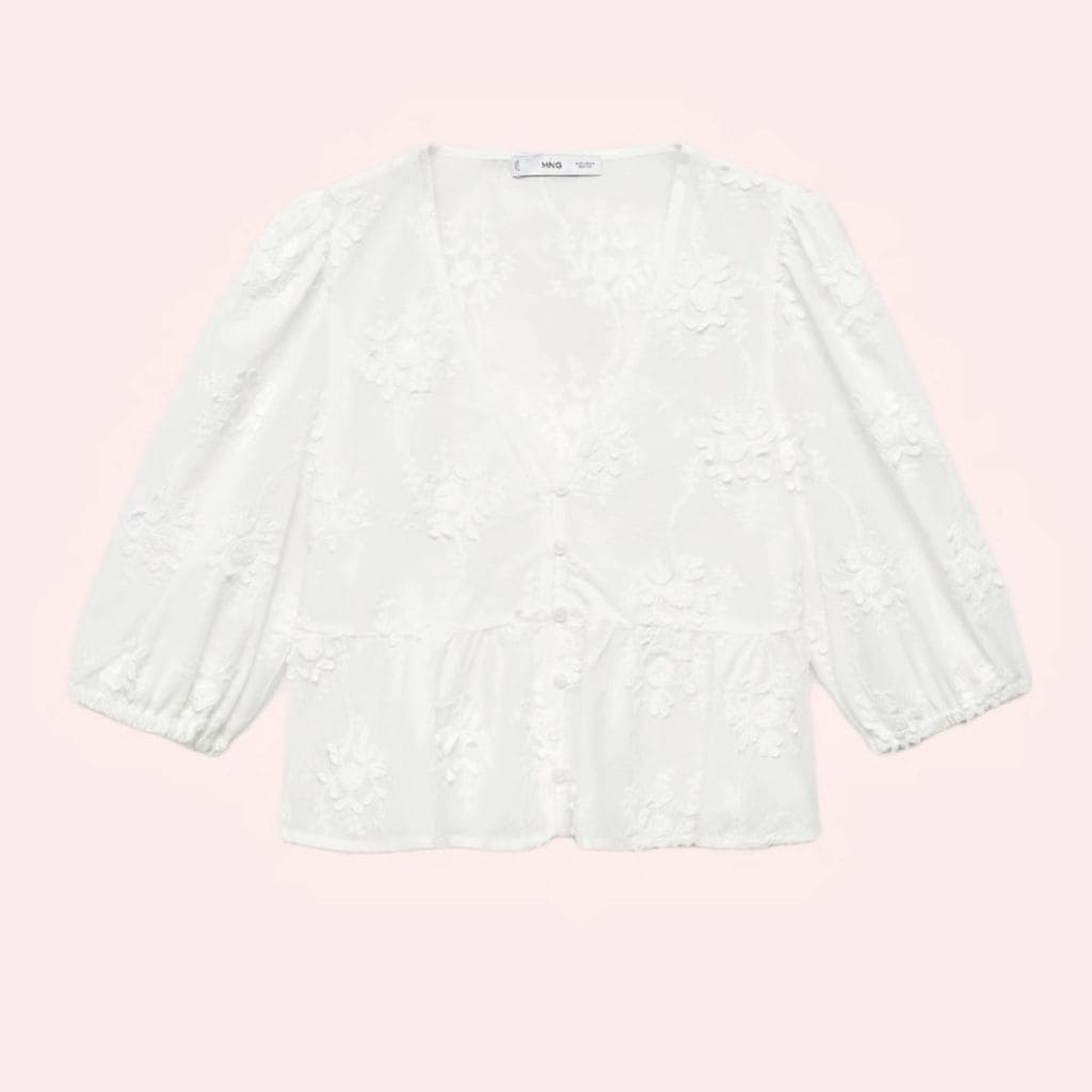 Blusa bordada de Mango 