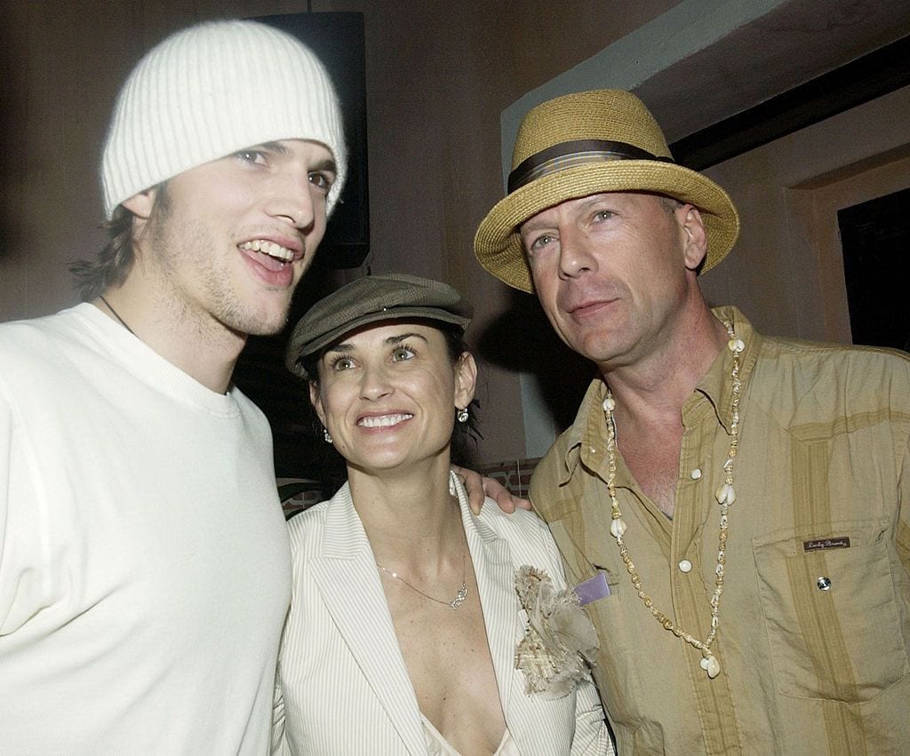 Ashton Kutcher, Demi Moore y Bruce Willis 